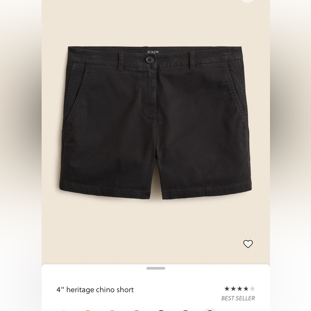 J. Crew 4” Heritage Chino Short-Size 6-Worn Once